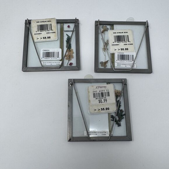 Carr Pressed Flower Picture Frames 2.5”x3.5” Set of 3 Vintage 2001 - Picture 3 of 8